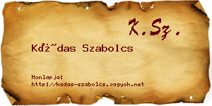 Kádas Szabolcs névjegykártya