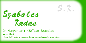 szabolcs kadas business card